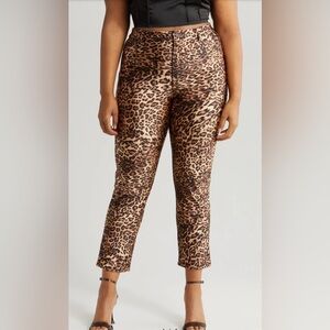 Good American Leopard Print Straight Leg Pants